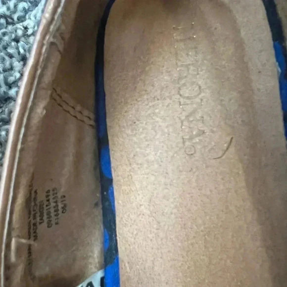 MERONA LOAFER FLAT FLOWER PRINT SHOES BLUE AND TAN FAUX LEATHER TRIM SIZE 8 - Picture 10 of 10